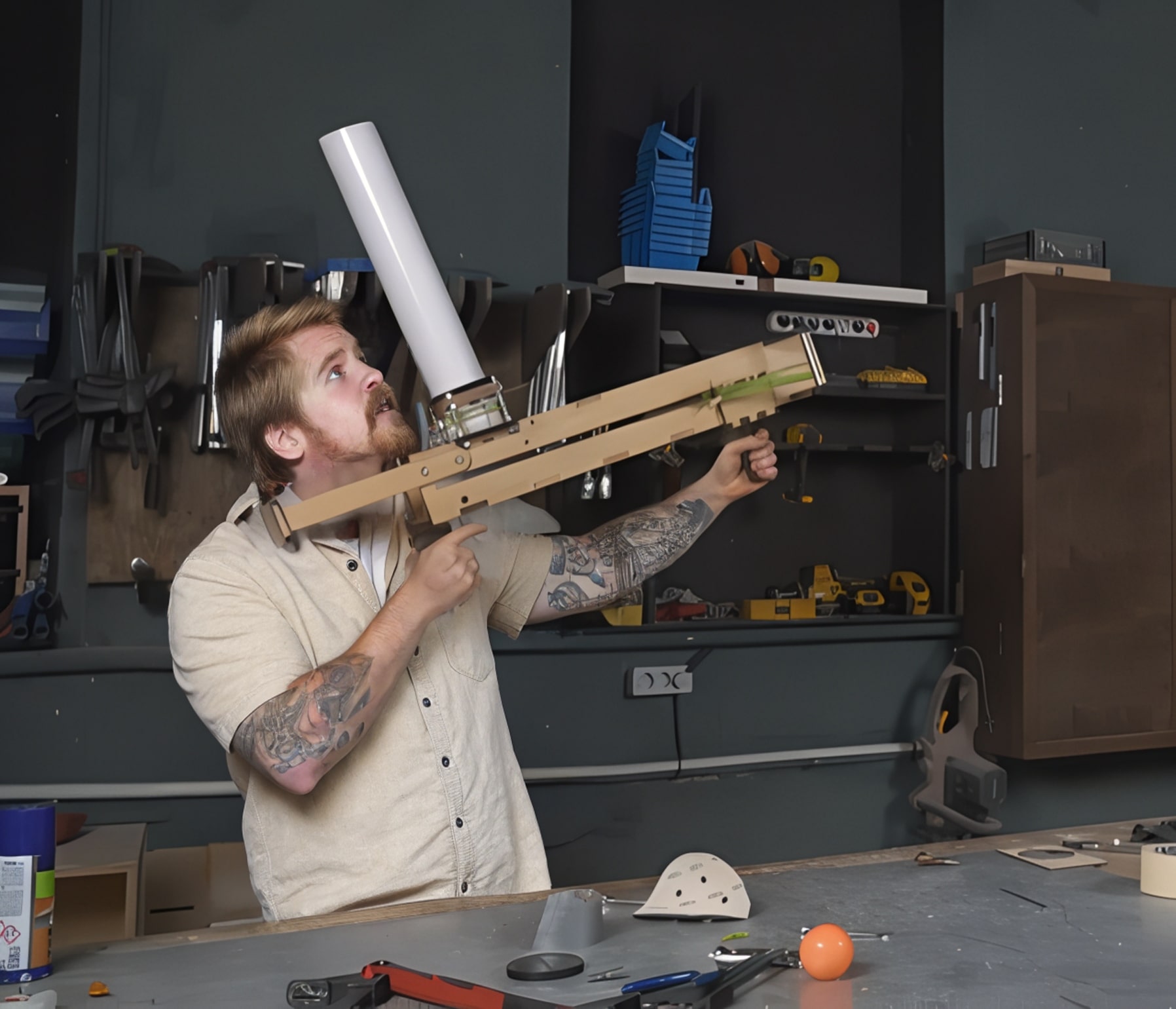 Фанера + немного фантазии = крутой снежкомет своими руками!